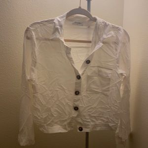 White button up blouse